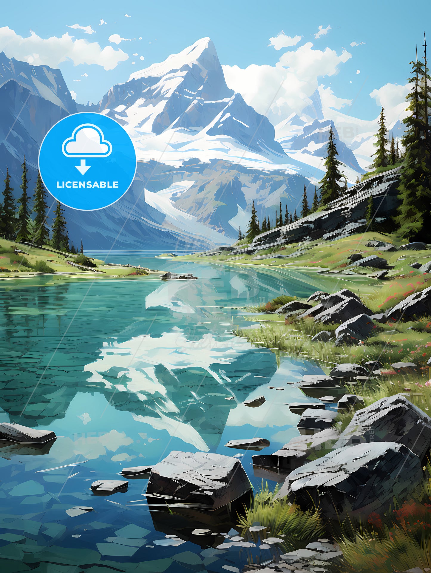 Glacier National Park, A Lake Surrounded By Mountains