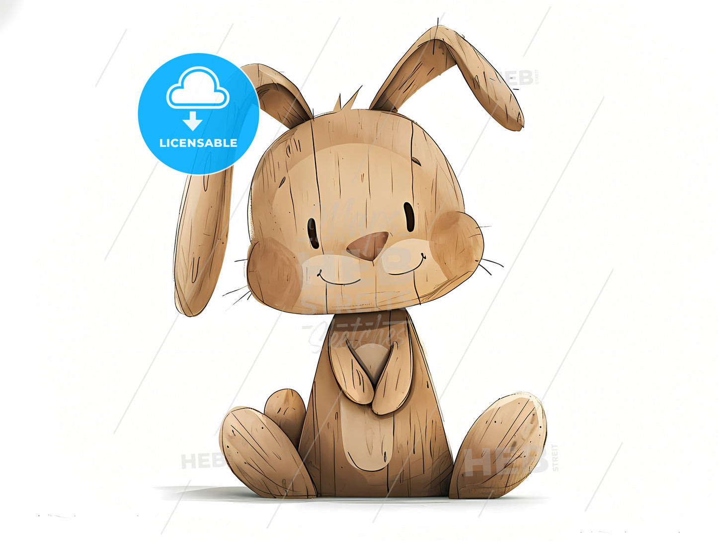 Cartoon Bunny Soft And Gentle, A Cartoon Of A Rabbit