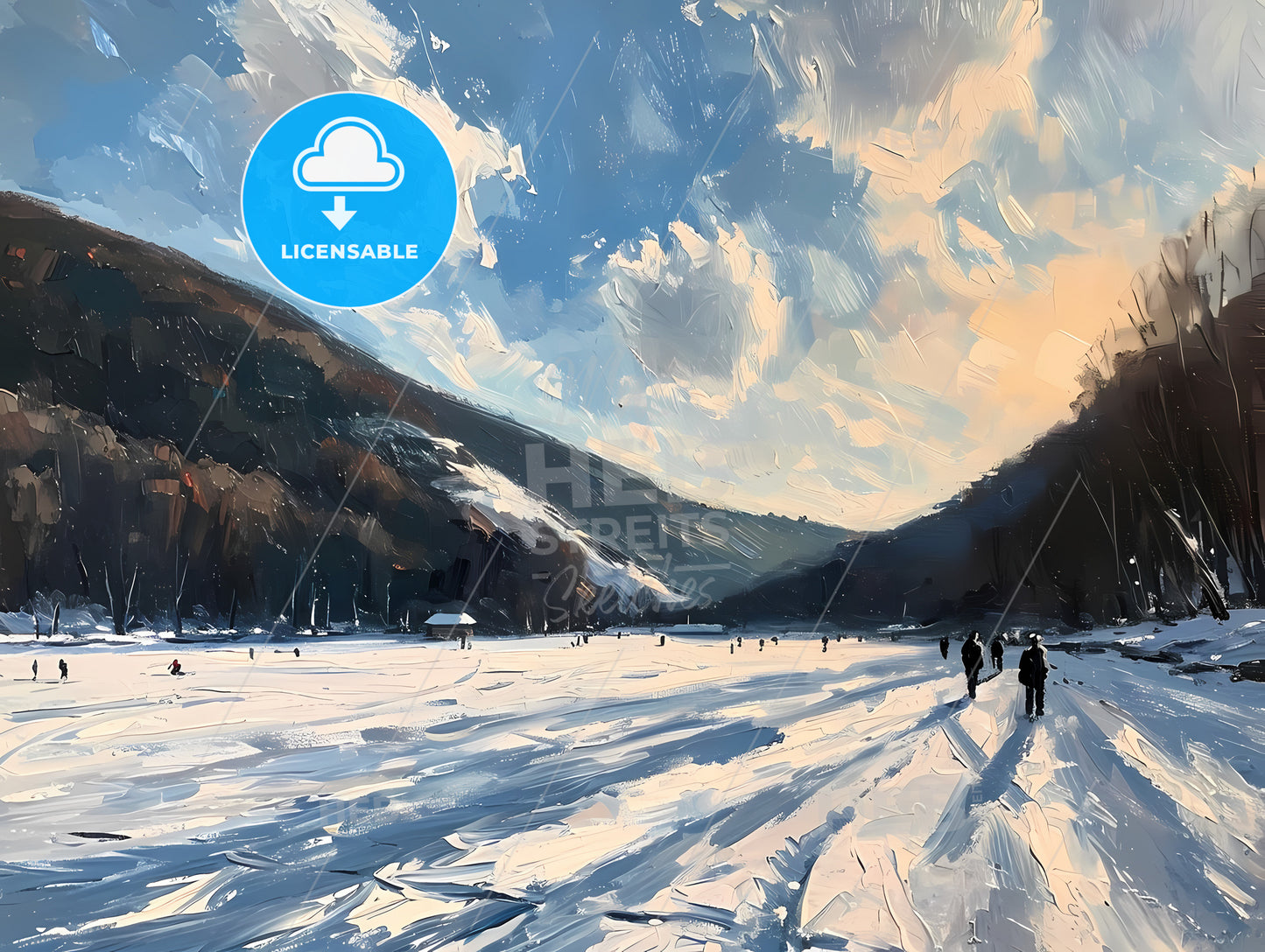 Bad Salzungen Germany, A Group Of People Walking On A Snowy Field