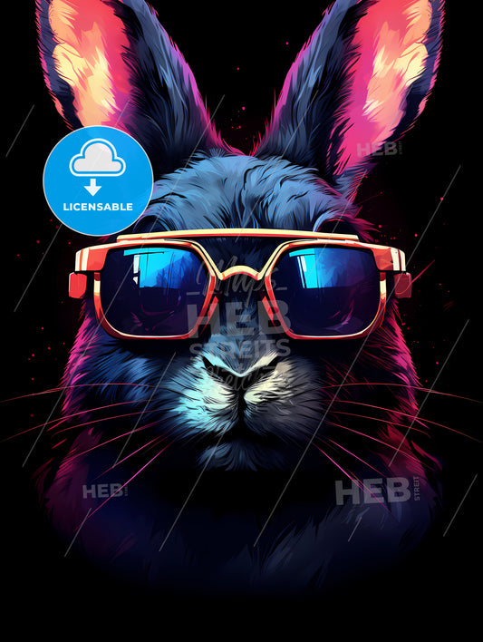 A Rabbit Wearing Dark Glasses, A Rabbit Wearing Sunglasses