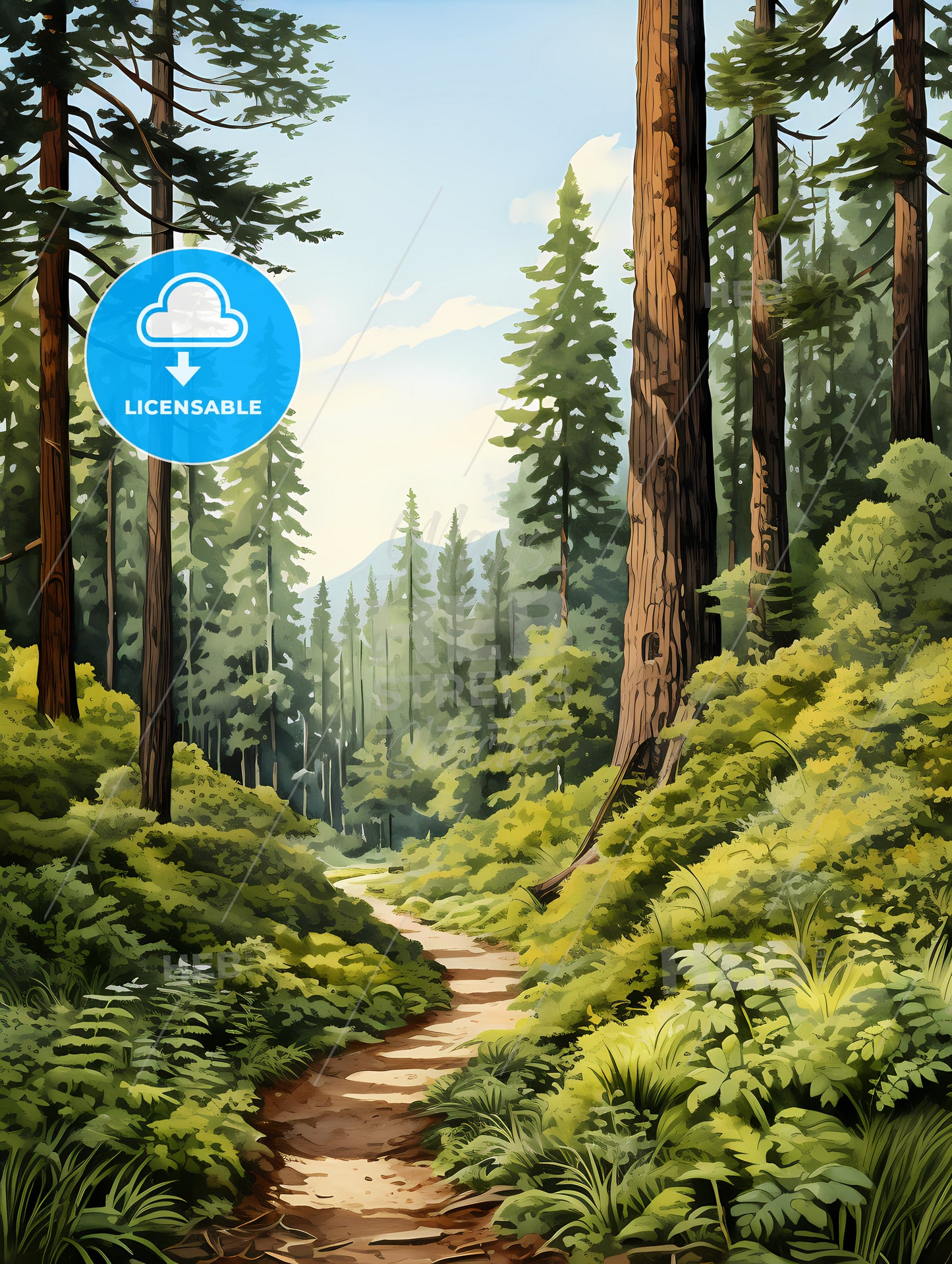 Redwood National Park, A Path Through A Forest