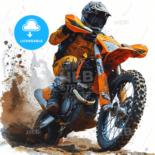 A Minimalist Motocross Racing, A Person On A Motorcycle
