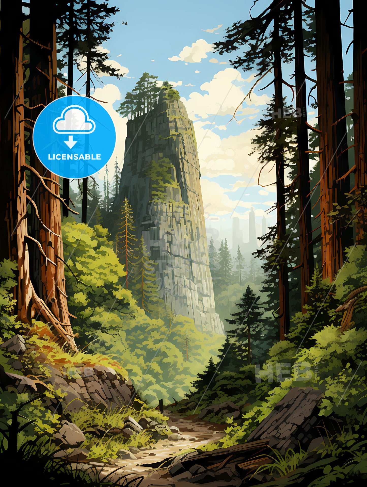 Redwood National Park, A Mountain With Trees And A Path