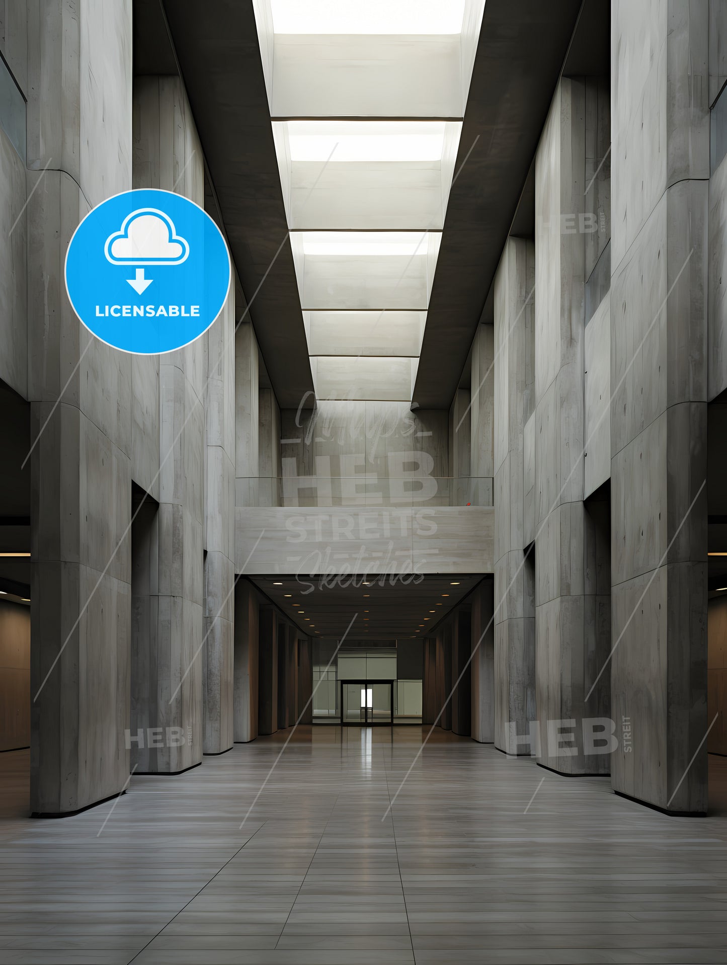 Business Center Hall, A Large Building With A Large Ceiling