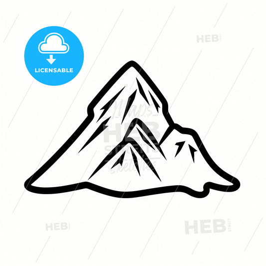 A Mountain, A Black And White Drawing Of A Mountain