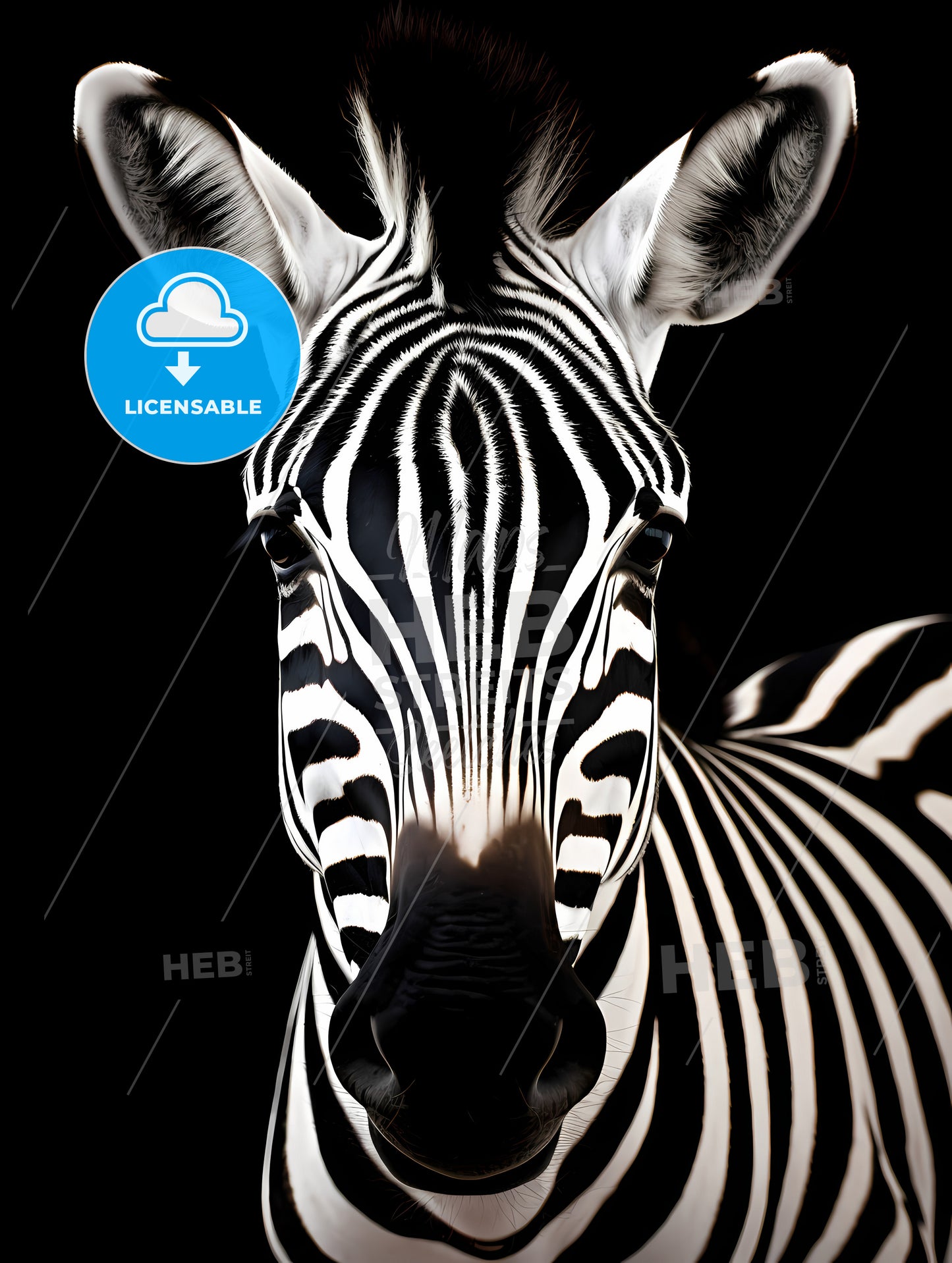 A Black And White Zebra, A Close Up Of A Zebra