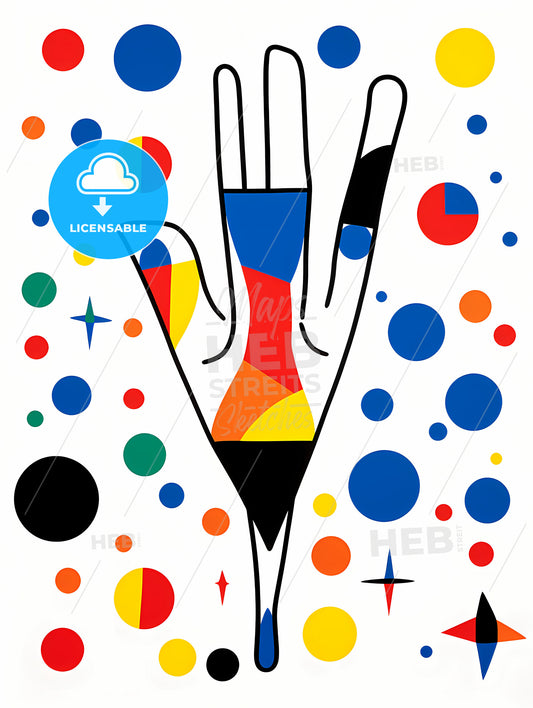 Minimalist Baby Art, A Colorful Hand With A Pencil