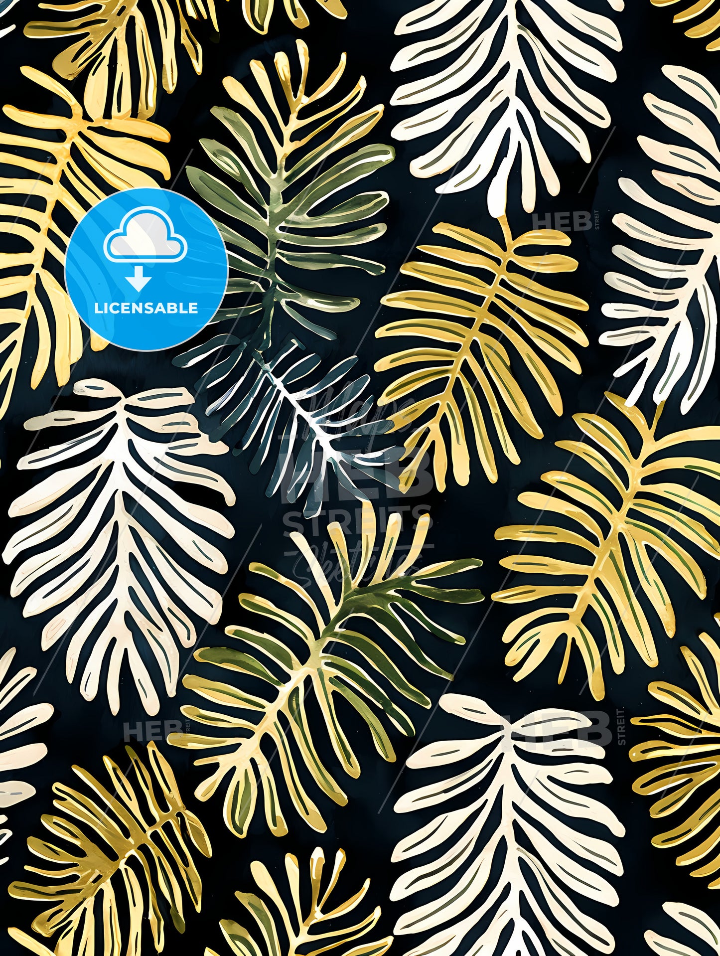 Monochrome Monstera Tropical Leaves, A Pattern Of Leaves On A Black Background