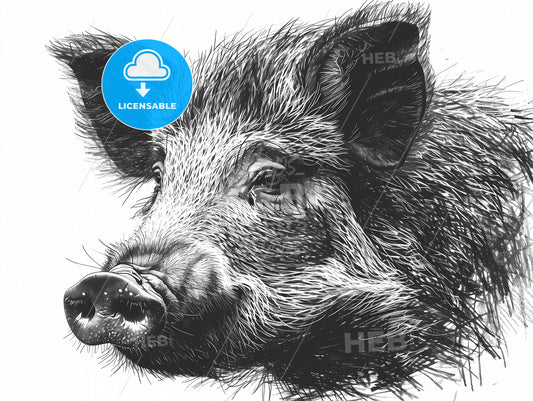 Wild Boar, A Close Up Of A Pig