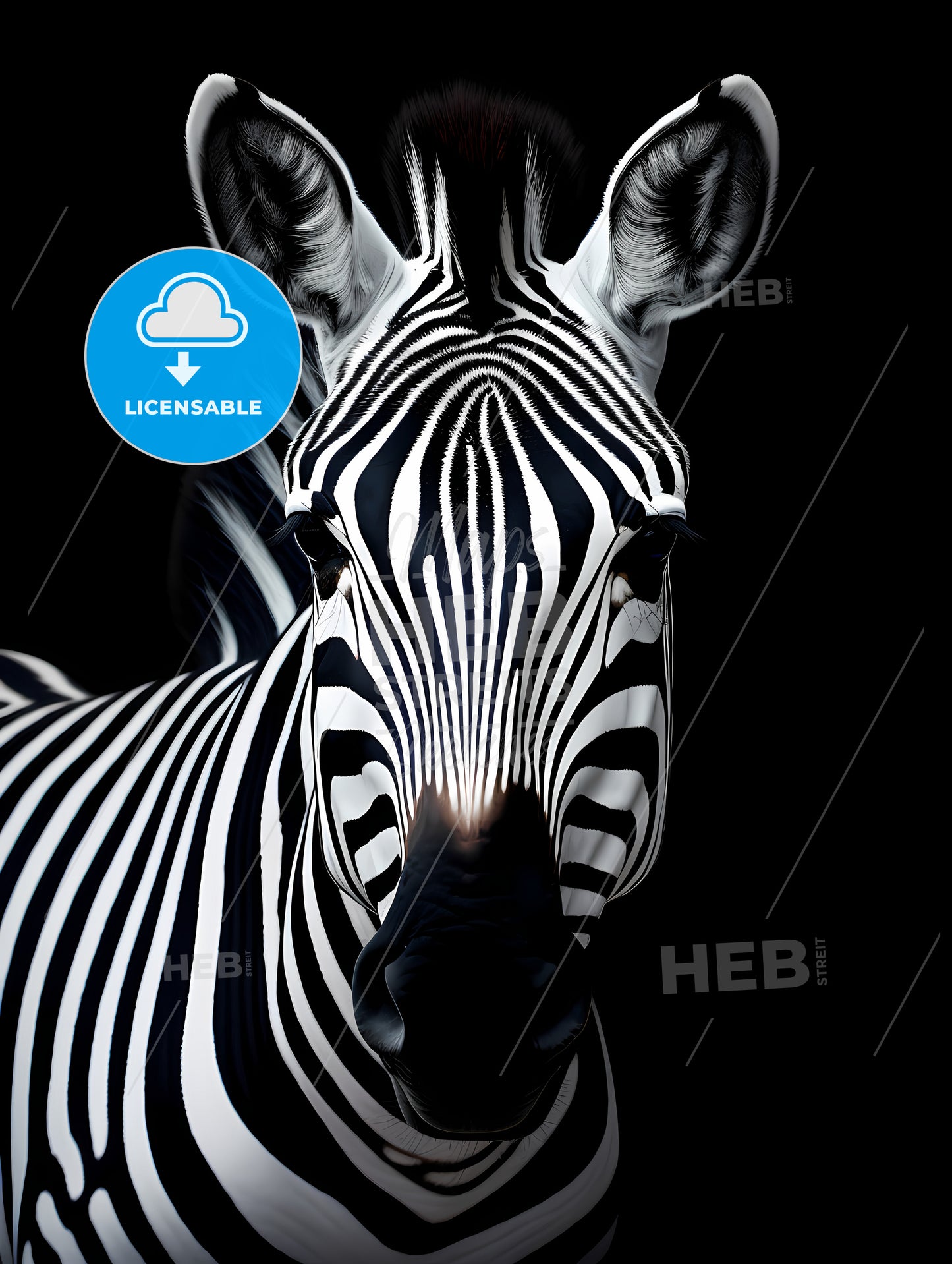 A Black And White Zebra, A Close Up Of A Zebra