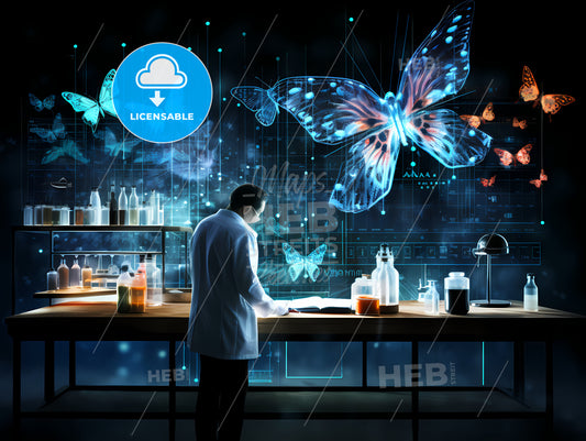 Data Scientists Are In The Laboratory, A Man In A Lab Coat