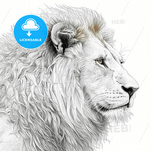Hand Drawn Lion, A Lion With Long Hair
