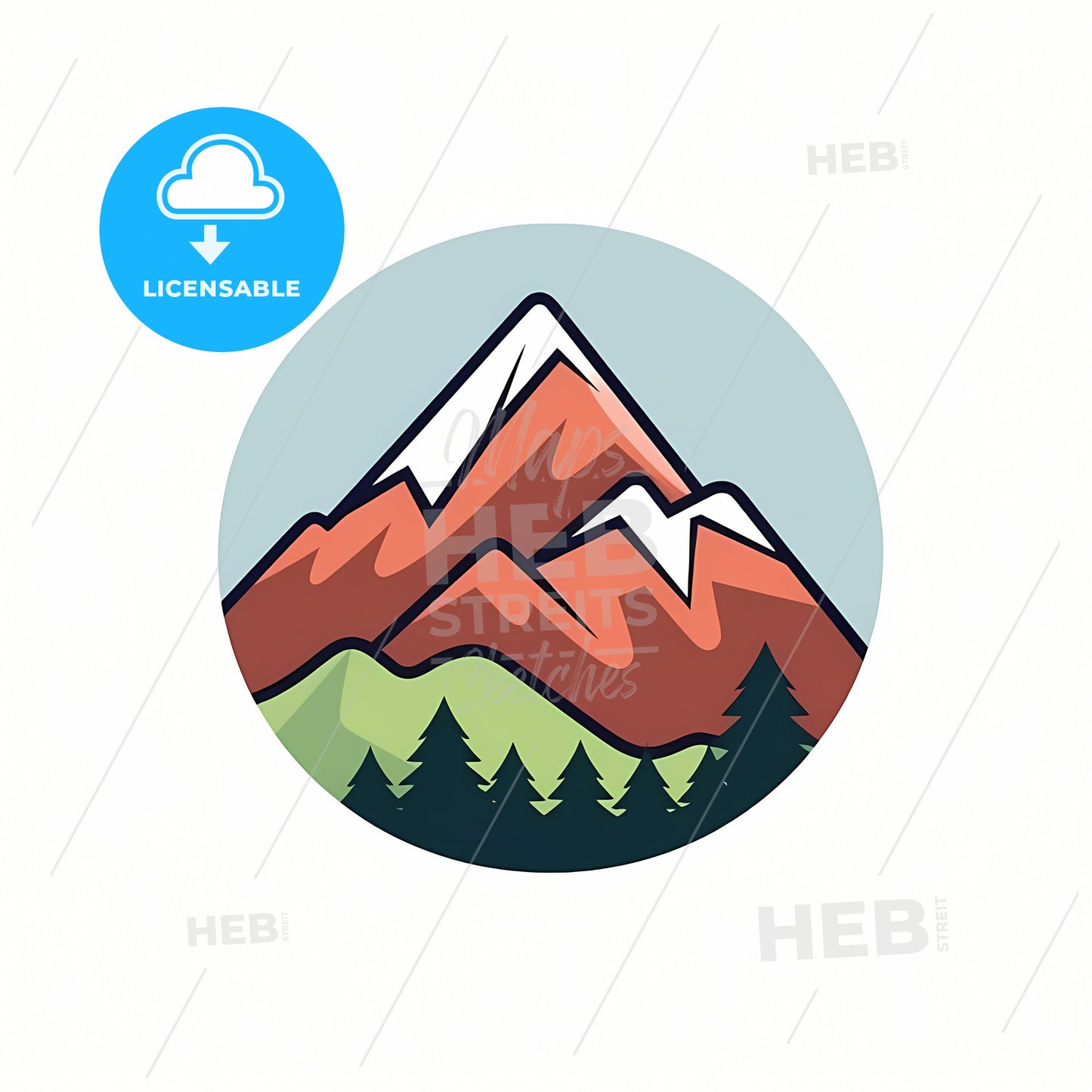 A Mountain Simple Icon Vector Illustration, A Logo Of A Mountain
