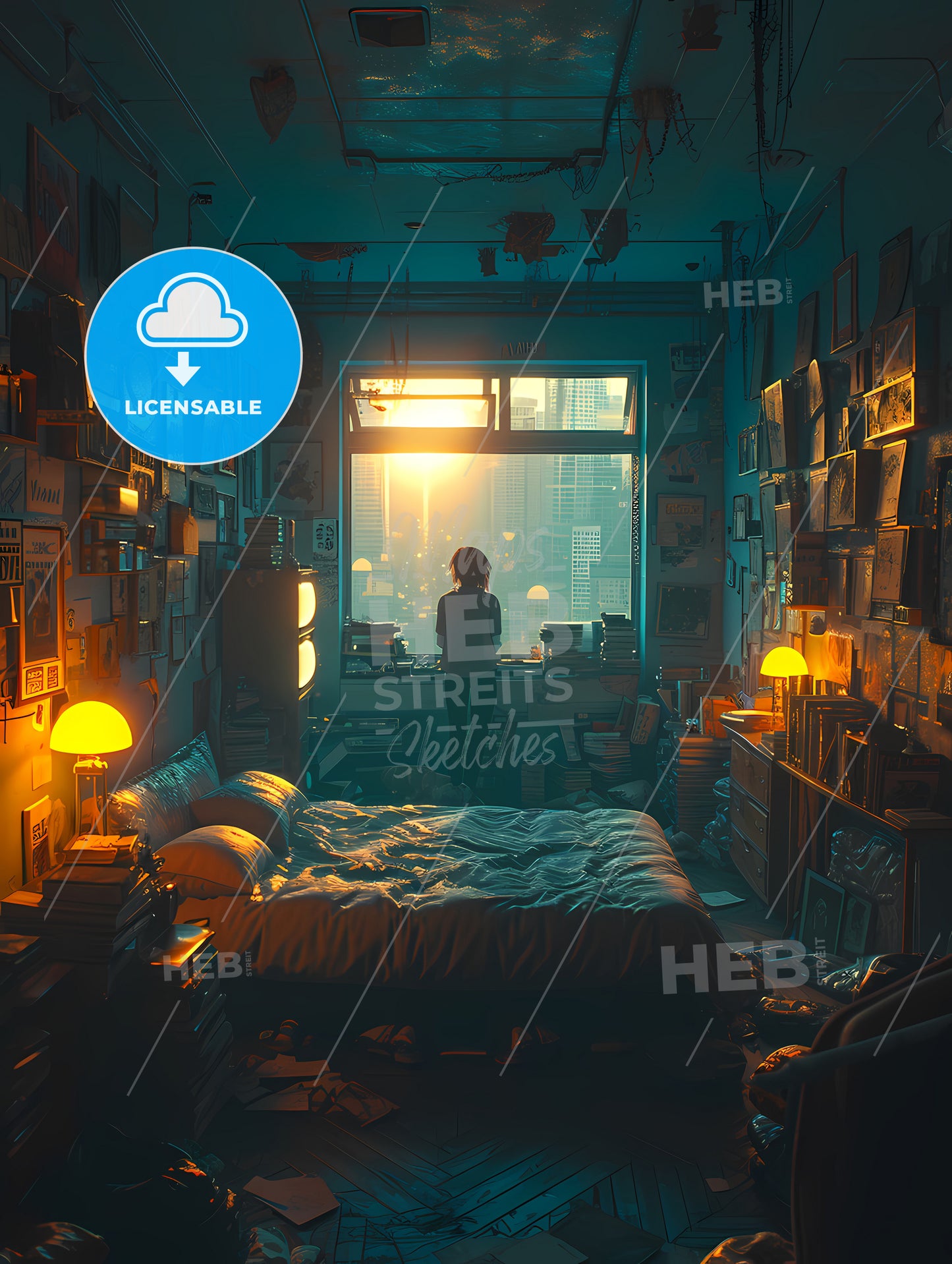 The Comic Book Character Vampirella, A Person Standing In A Room With A Bed And A Window