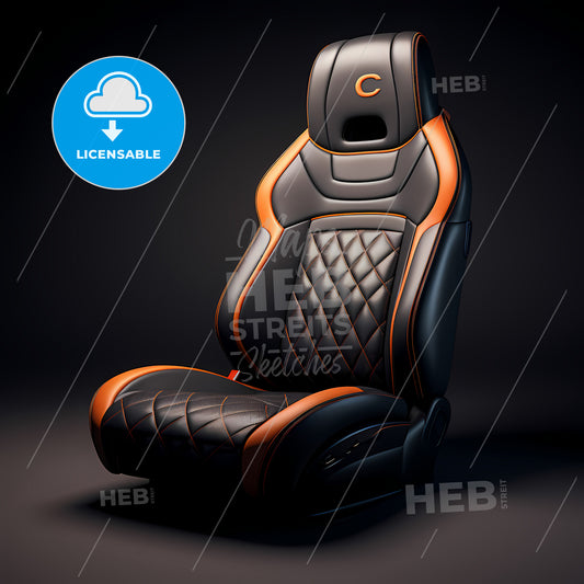 High-End Car Seat Cover, A Black And Orange Car Seat
