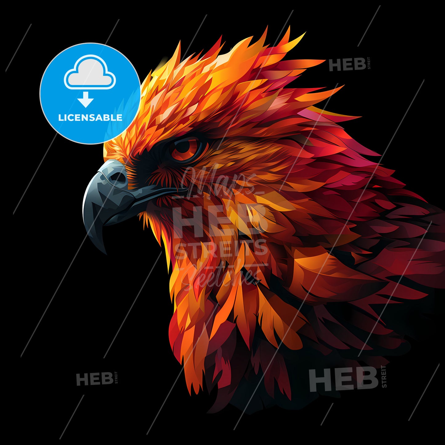 Nighthawk Sport Logo, A Colorful Bird With Black Background