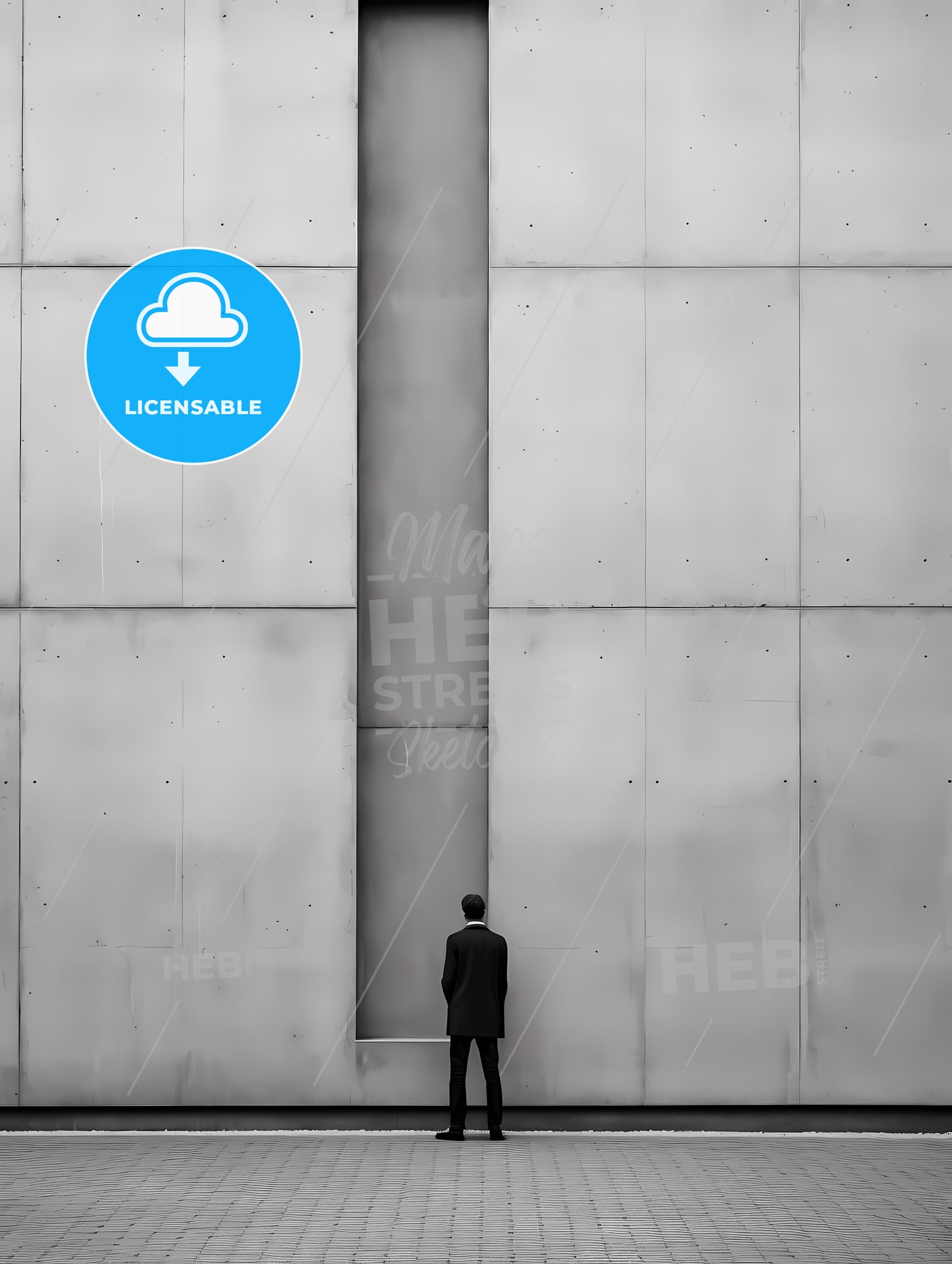 Diminished Minimalism Art, A Man Standing In Front Of A Wall