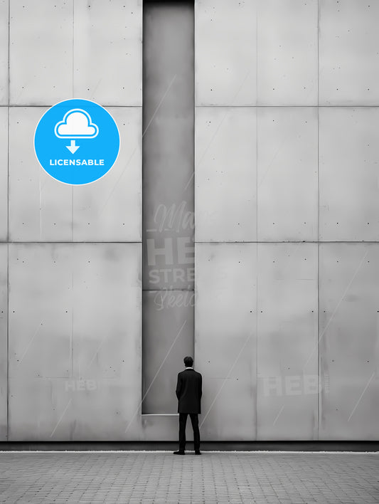 Diminished Minimalism Art, A Man Standing In Front Of A Wall