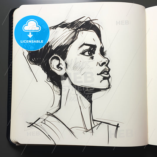 Character Concept Art, A Sketch Of A Woman's Face