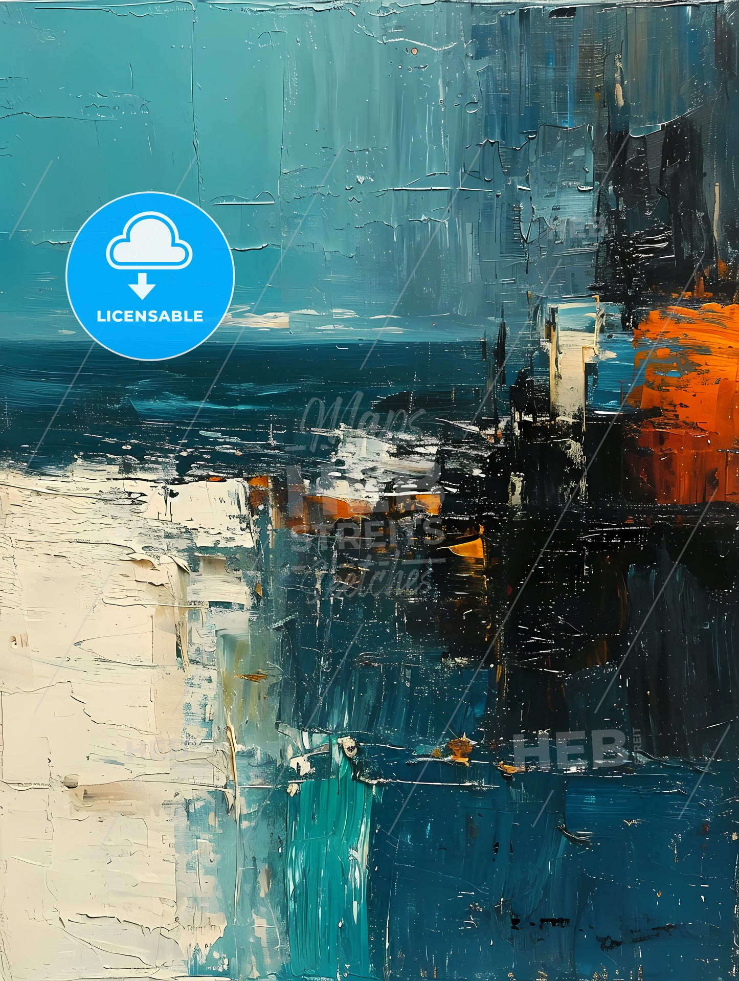 Boho Green Minimalist Poster Painting, A Painting Of A Beach