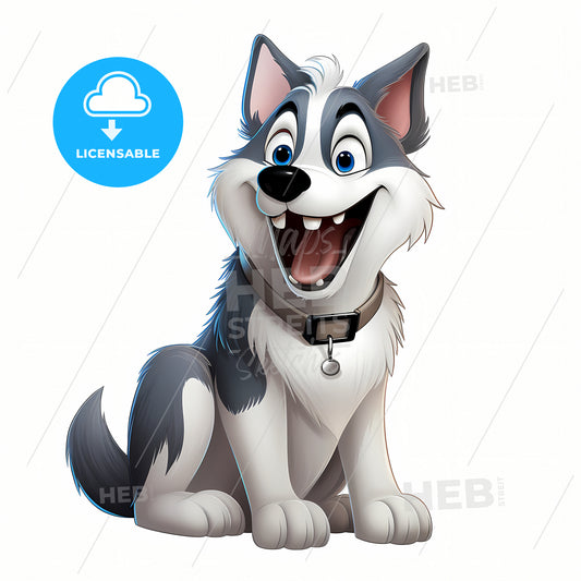 Caricature Of A Siberian Husky, A Cartoon Of A Dog
