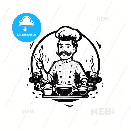 Logo For A Publishing Company, A Cartoon Of A Chef
