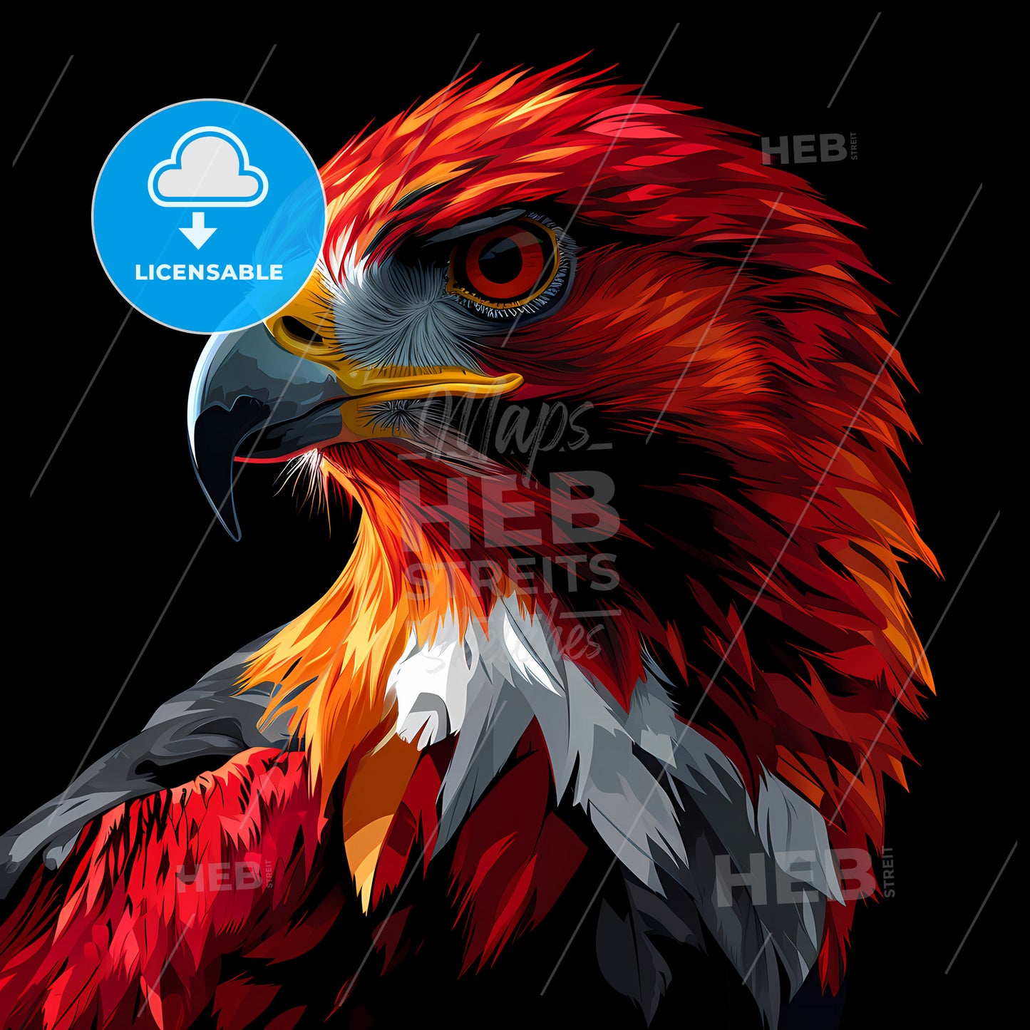 Nighthawk Sport Logo, A Red And White Bird With Black Background