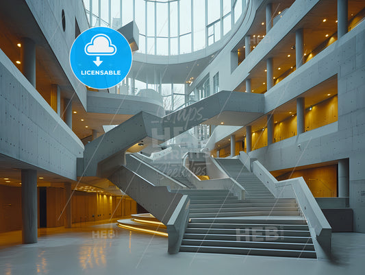 A Passage, A Staircase In A Building