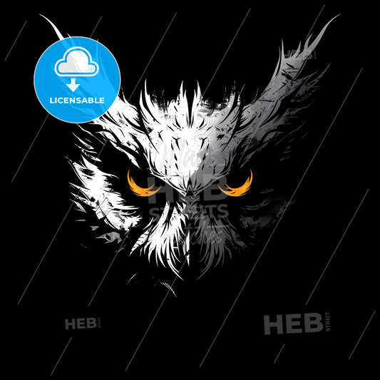 Nighthawk Sport Logo, A White Owl With Yellow Eyes