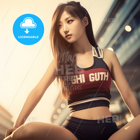 Beautiful British Girljapan Student, A Woman In A Sports Outfit