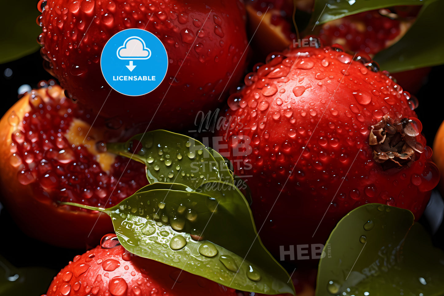 Fresh Pitanga Seamless Background, A Group Of Red Fruits With Water Droplets On Them