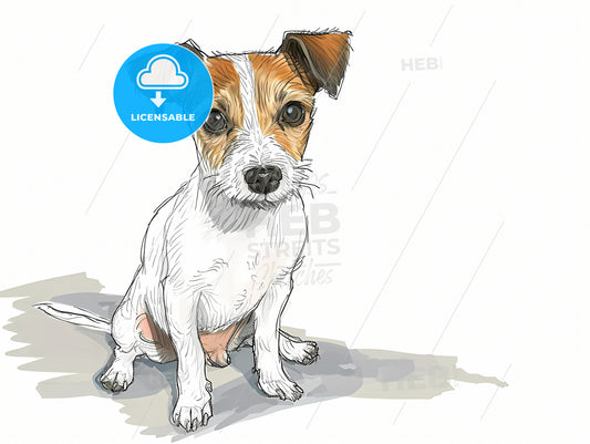 Cartoon Dog Soft And Gentle, A Dog Sitting On The Ground