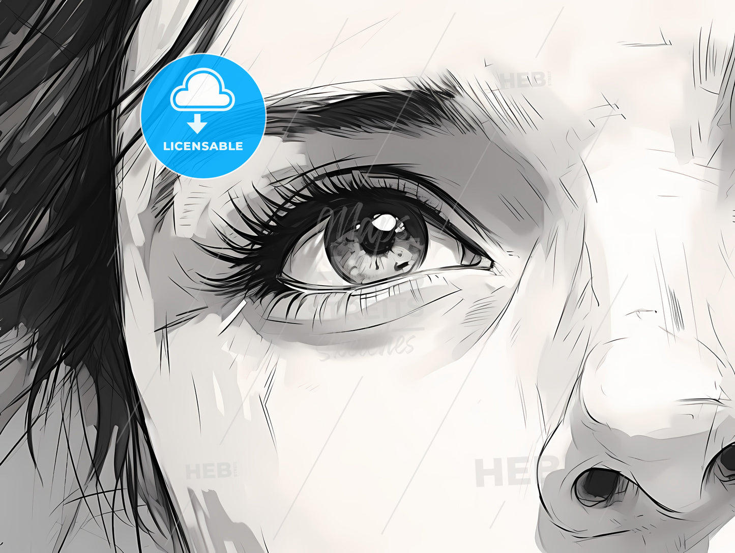 Close Up On Eyes Of A Face, A Close Up Of A Woman's Eye