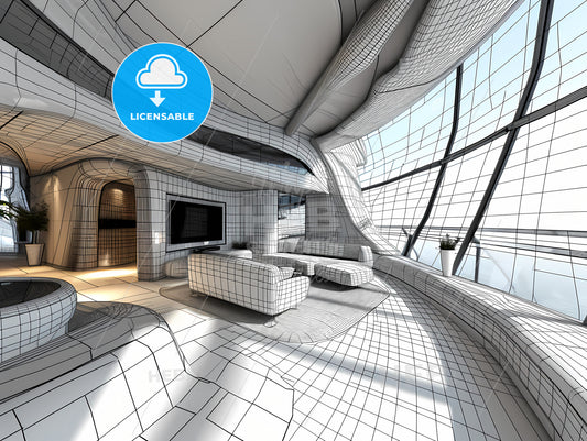 A Cozy Living Room With A Fireplace, A Room With A Large Window