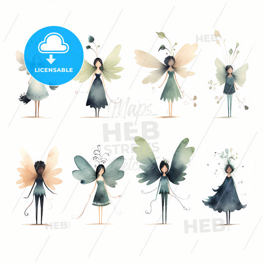 Fairies, A Group Of Fairies With Wings