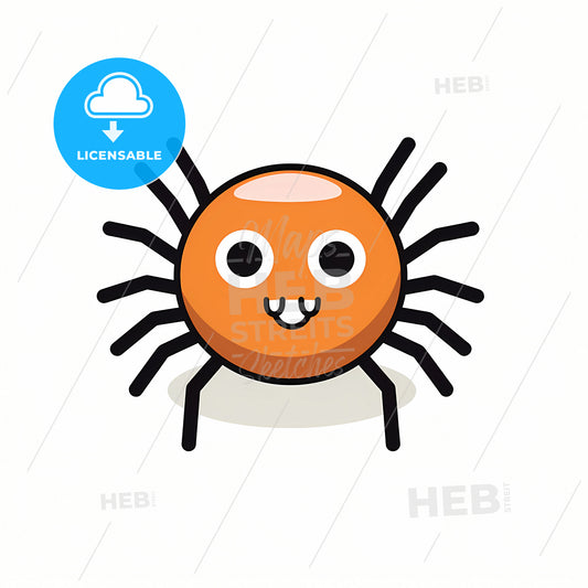 A Kawaii Spider Halloween, A Cartoon Spider With Black Legs And Eyes
