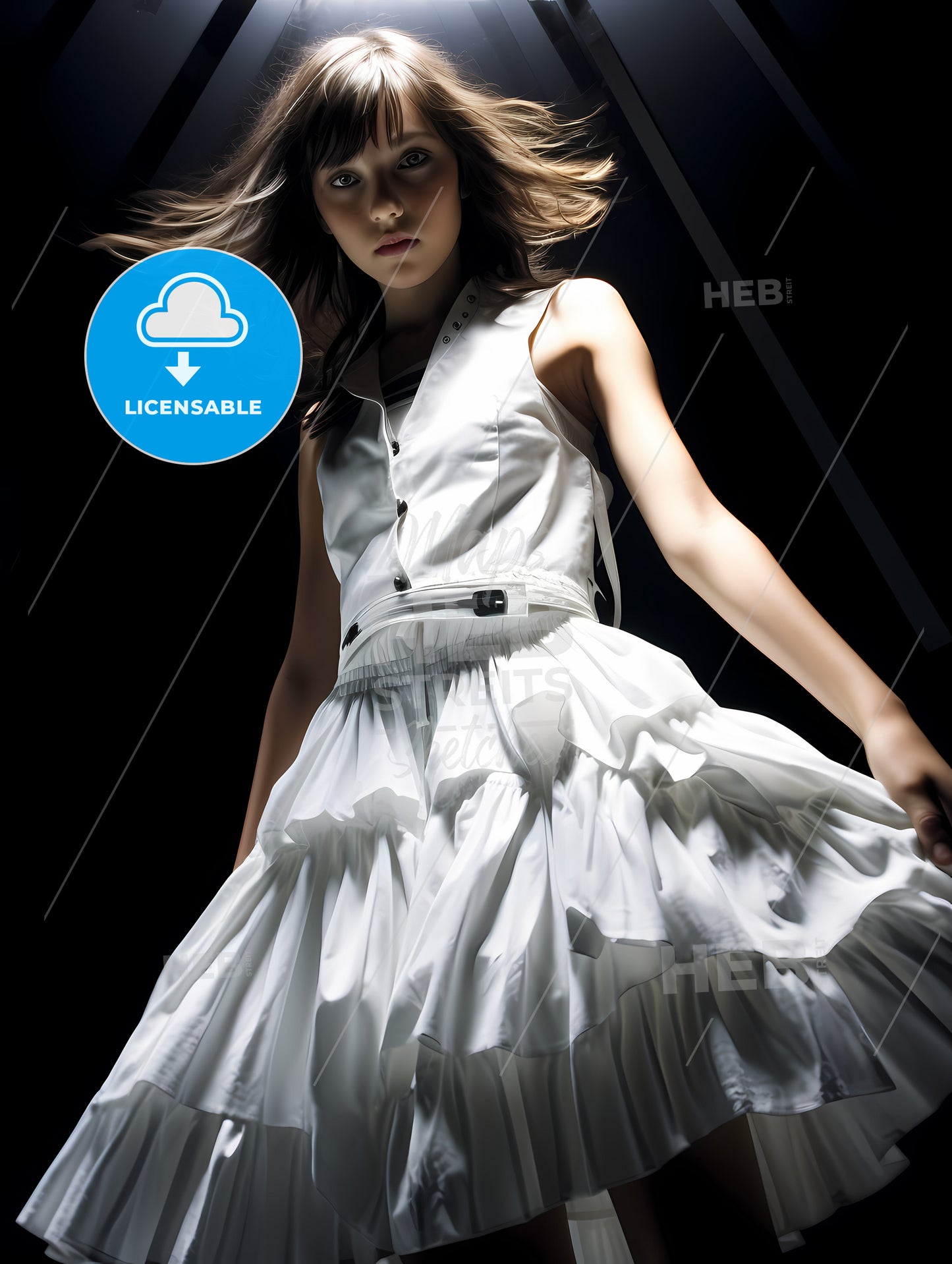 A Girl In A Light Dress, A Woman In A White Dress