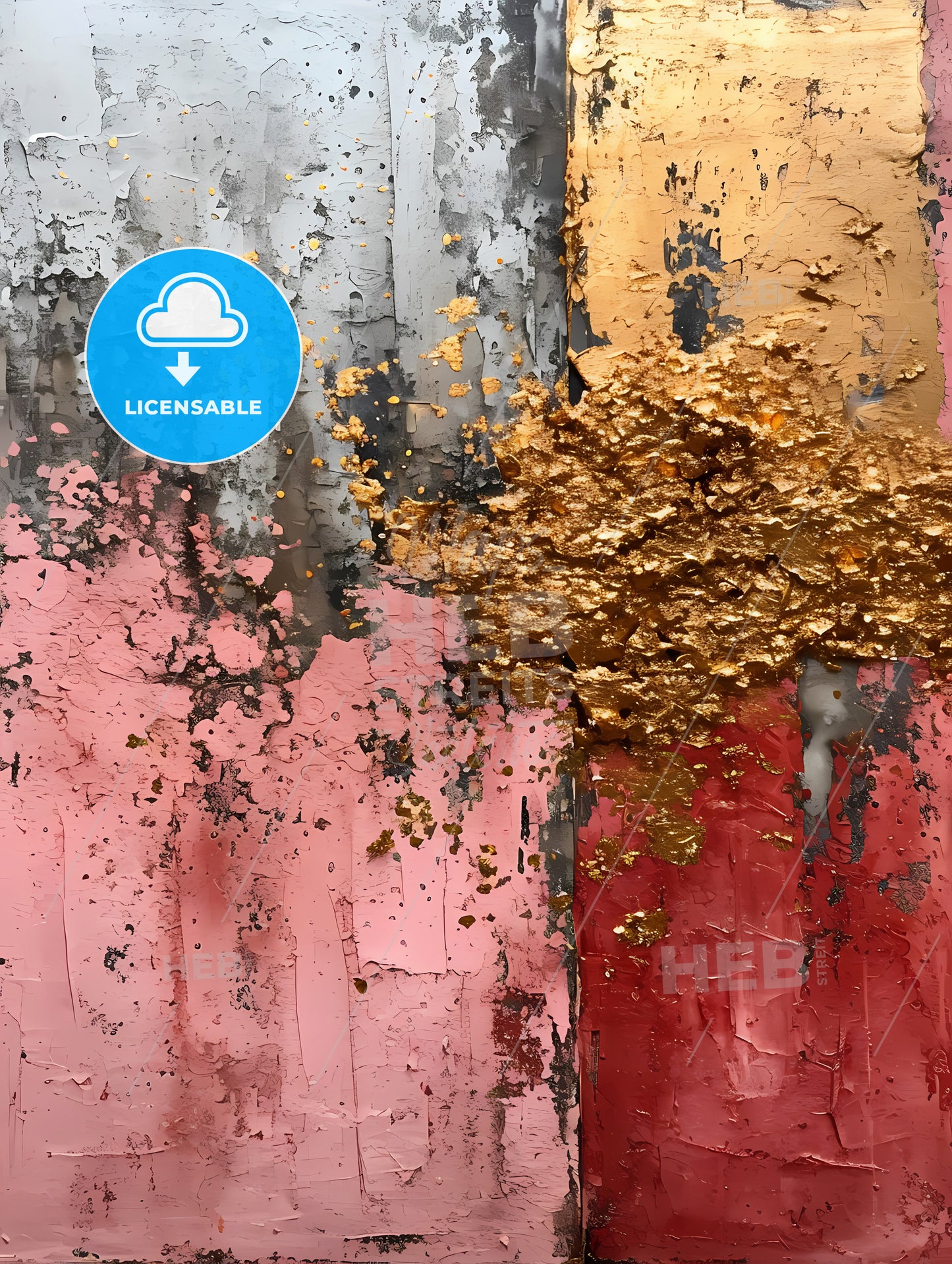 Onyx White Lucite  Pink Canvas Wall Art, A Pink And Gold Paint