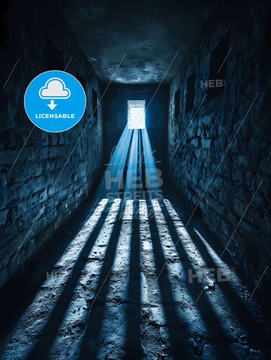 Tunnel Shadows, A Dark Hallway With Light Shining Through The Window