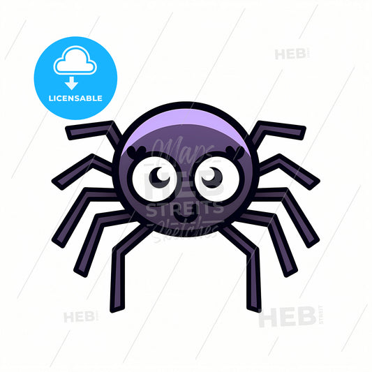 A Kawaii Spider Halloween, A Cartoon Spider With Big Eyes