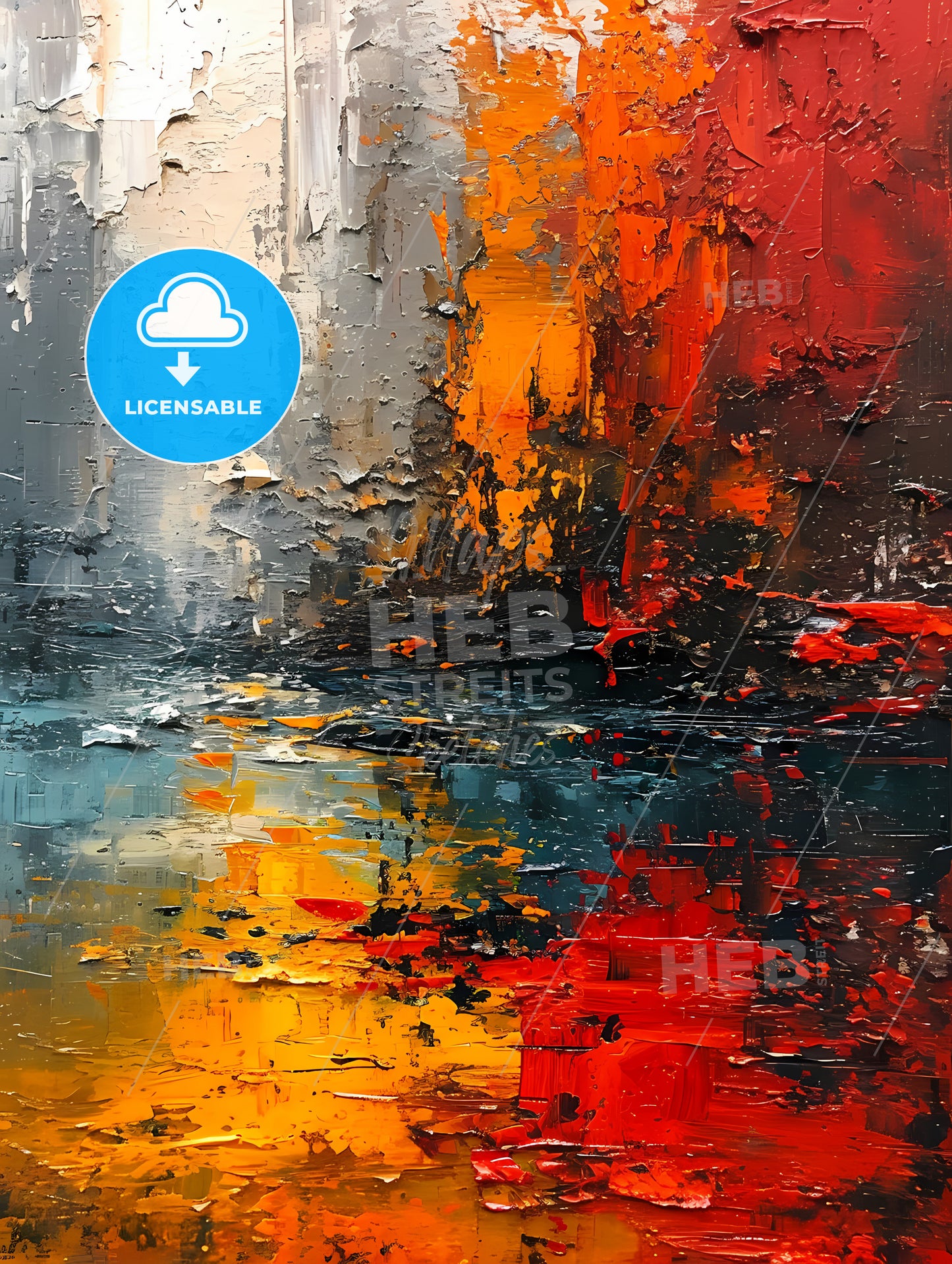 Neutral Beige Mid Century Modern Art Painting, A Painting Of Different Colors