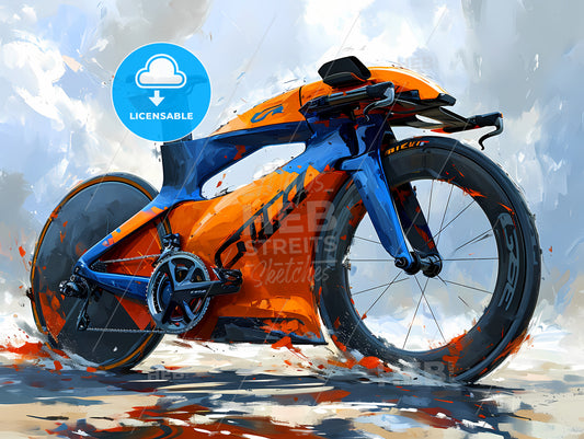 The Triathlon Canyon Bicycle, A Bicycle With A Paint Splashing