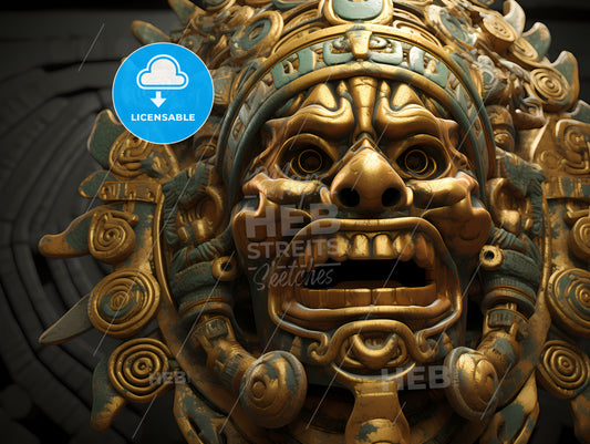 A Gold Treasure Inca, A Statue Of A Person With A Face