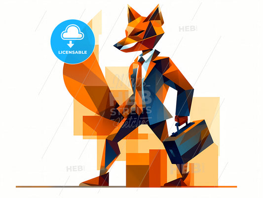 A Fox Wearing A Suit And Tie, A Cartoon Of A Fox Wearing A Suit And Tie