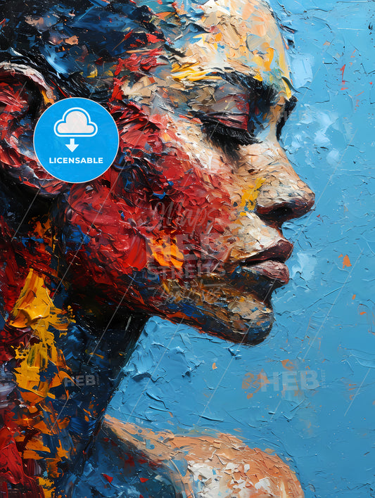 The Alien Portrait With Colorful Background, A Painting Of A Woman