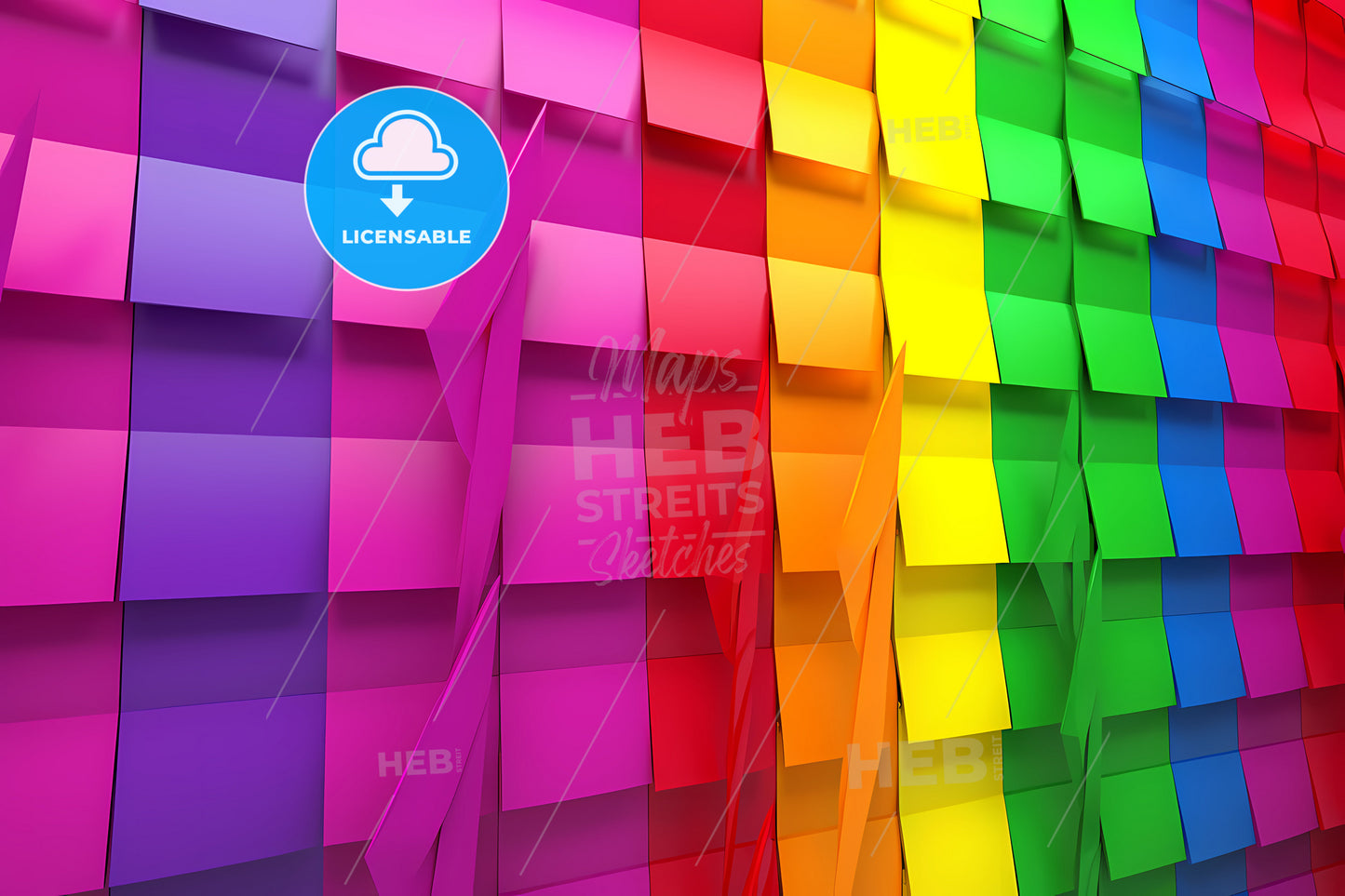 Rainbow Flag Wallpaper With Two Arrows, A Wall Of Colorful Squares