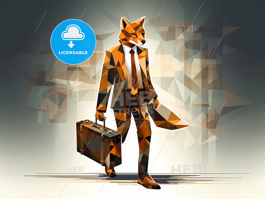 A Fox Wearing A Suit And Tie, A Man In A Suit Holding A Briefcase