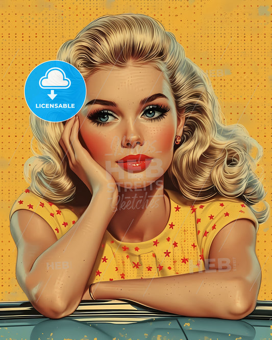 The Vintage Pin Up Girl - A Woman With Her Hand On Her Face