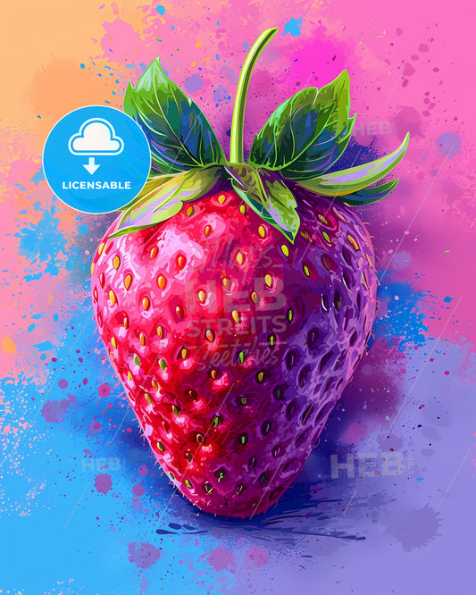 The Flat Vector Strawberry Illustration - A Close Up Of A Strawberry