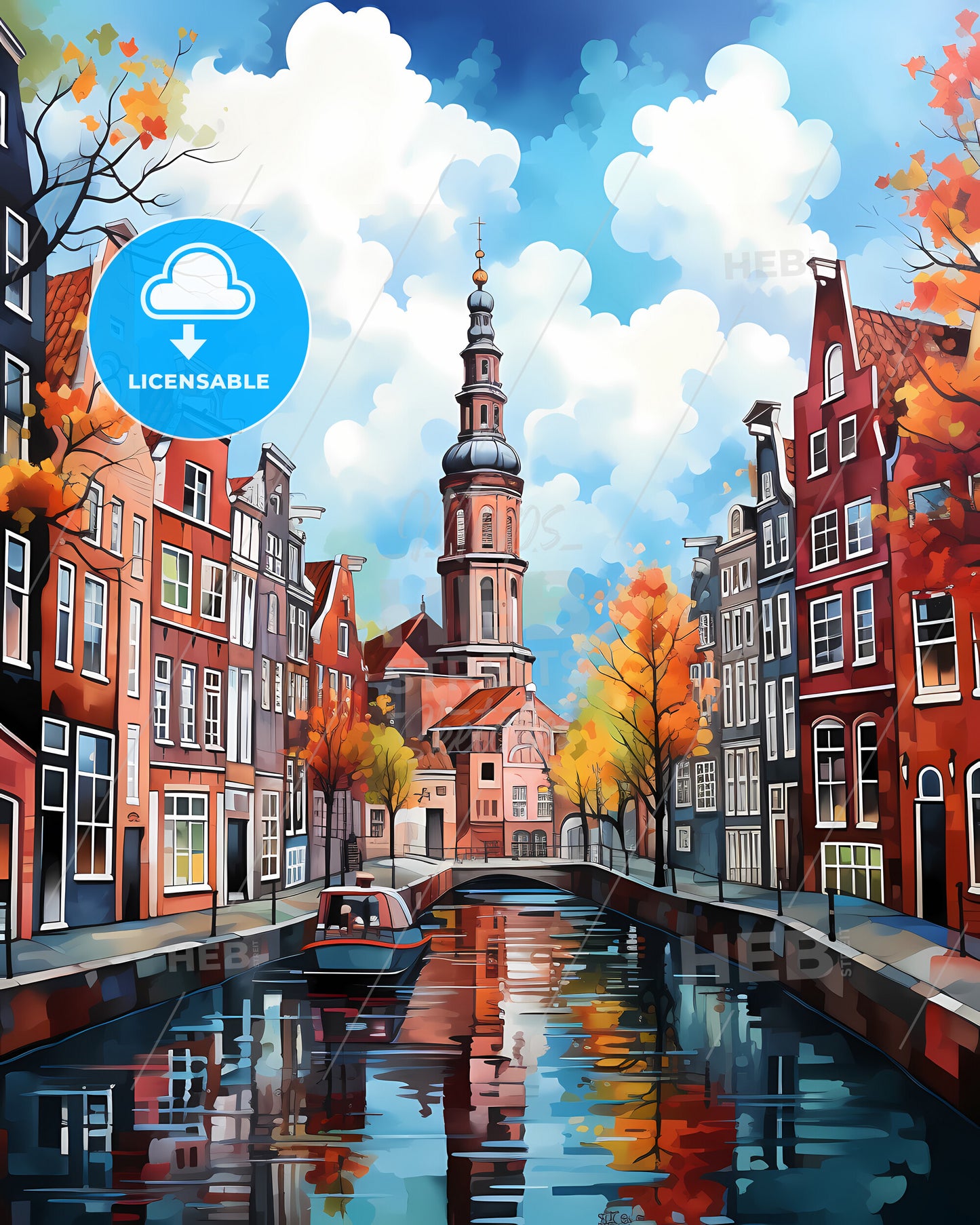 Amsterdam, Netherlands - A Canal With A Boat In It